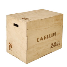Caelum 3-In-1 Wooden Plyo 400Lbs Heavy-Duty Jump For Home Gym Non-Slip