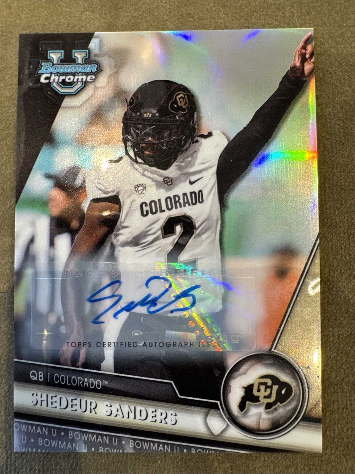 2023 Bowman U Chrome Shedeur Sanders Prospect Variation  Auto /25 Colorado