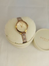 Ry21138A Radley Ladies Girls Watch With Rose Gold Bezel Pink Strap With Dogs