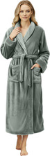 Premium Womens Robe, Plush Fleece Long Bath Robe for Women, Fluffy