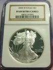 2005 W Proof American Silver Eagle $1 NGC PF 69 Ultra Cameo