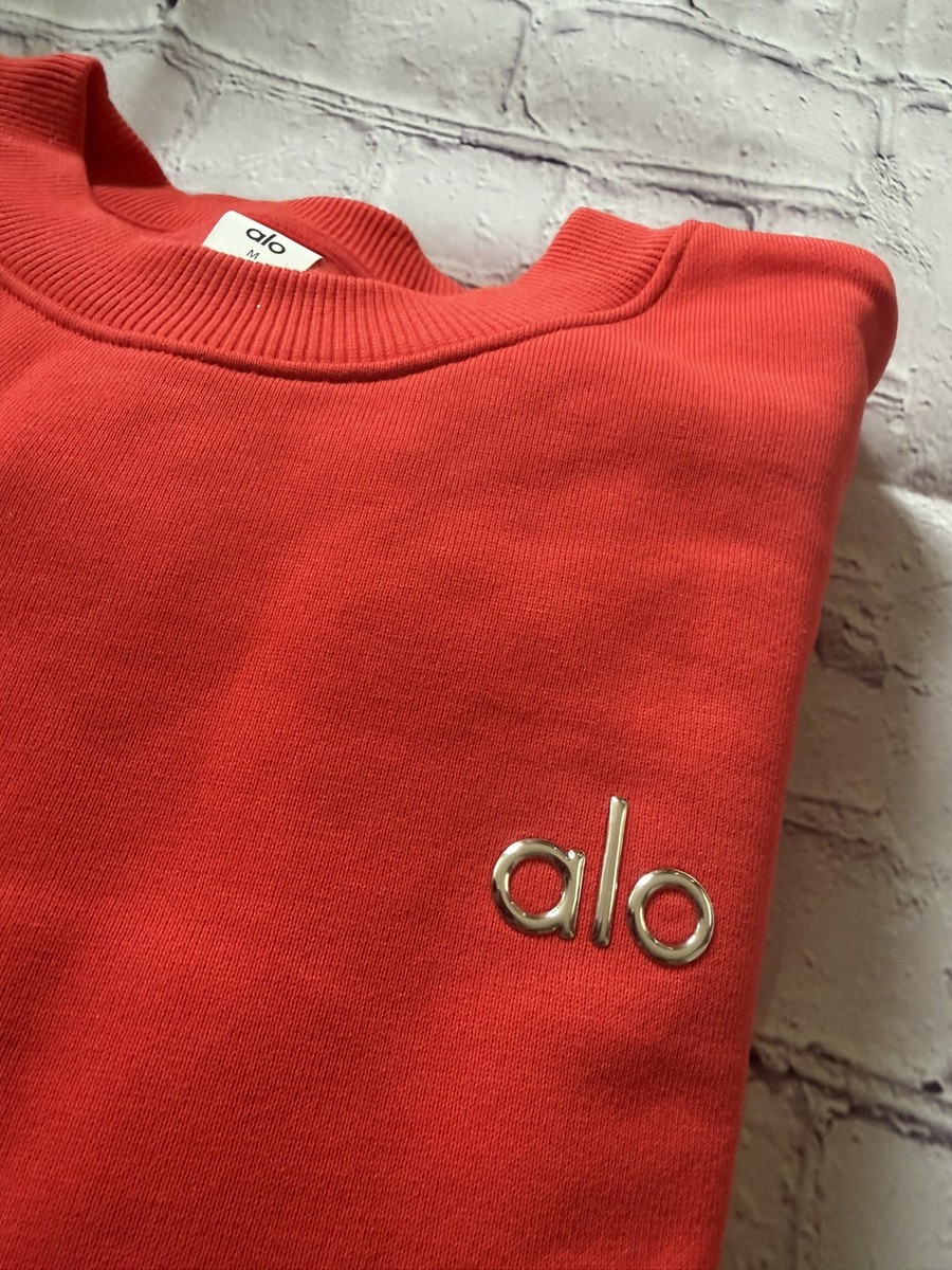 ALO Yoga Cropped Accolade Crewneck Women's M- BRIGHT RED (RETAIL