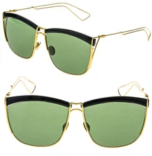 CHRISTIAN DIOR SOELECTRIC SO ELECTRIC Gold Black Metal Green Mirrored Sunglasses
