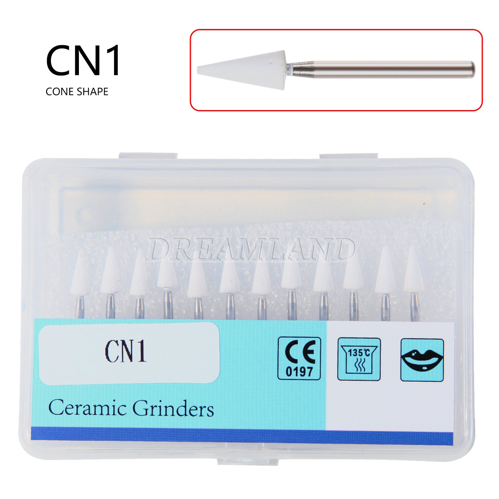 Fresas dentales de piedra blanca cono/llama/redonda pulido de alta velocidad FG