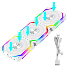 CS120 ARGB Cooling Fan 360Mm Modular Stackable Splicing PWM Silent 120Mm RGB Fan