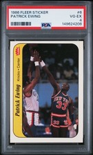 1986 FLEER STICKER #6 PATRICK EWING ROOKIE RC PSA 4