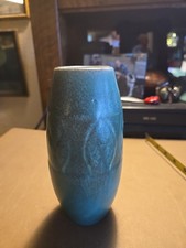 Antique Rookwood 6"Incised Pottery Vase 1918 Matte Green/Turquoise  2435 P Read