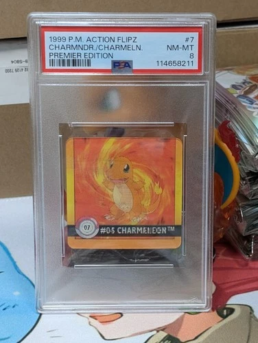 PSA 8 1999 POKEMON ACTION FLIPZ PREMIER Edition CHARMELEON CHARMANDER