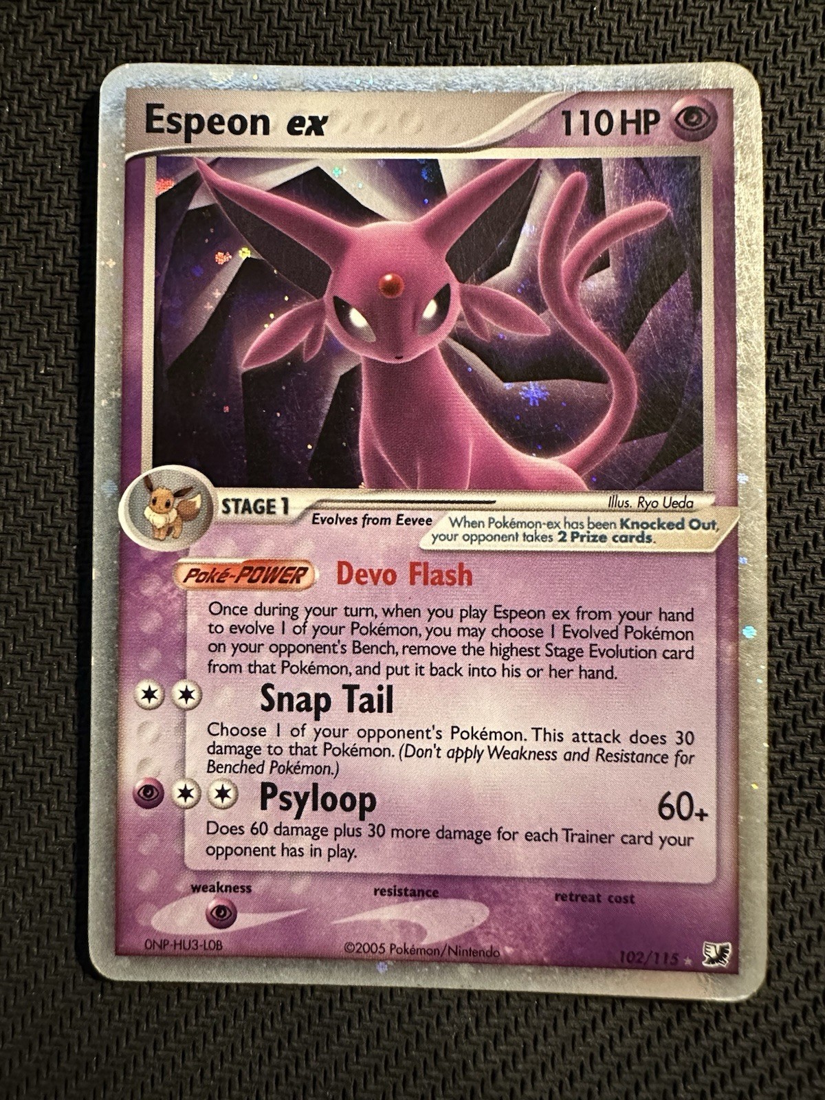 2005 Espeon ex 102/115 EX Unseen Forces Holo Rare LP 🔥🔥🔥