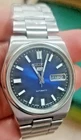 Vintage Seiko 5 Automatic Men's Day/Date Blue Dial Wristwatch 7009 Japan