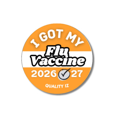 1'' I Got My Flu Vaccine 2026-27 Stickers (Orange 100 Per Roll; sku655457751861)