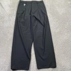 Zara Pleated Wide Leg Trousers Mens Size 31 Black Carabiner Detail 5320/300/800