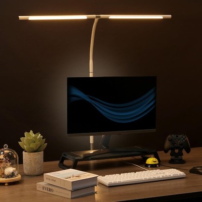 360°Rotatable Led Desk Lamp with Clamp 5 Color Modes W/ 3 Detachable Light Tubes