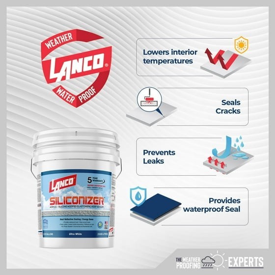 5 Gal. White Roof Seal Elastomeric Rubberized Sealer Waterproof Sealant Coating\