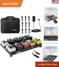 Ergonomic 15 x 11" Guitar Pedal Board with Built-in Power and Quality Carry Bag