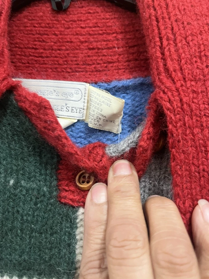 Vintage 1990 The Eagles Eye Wool Sweater Medium Cowboy Theme Western Granny - Image 3 of 4