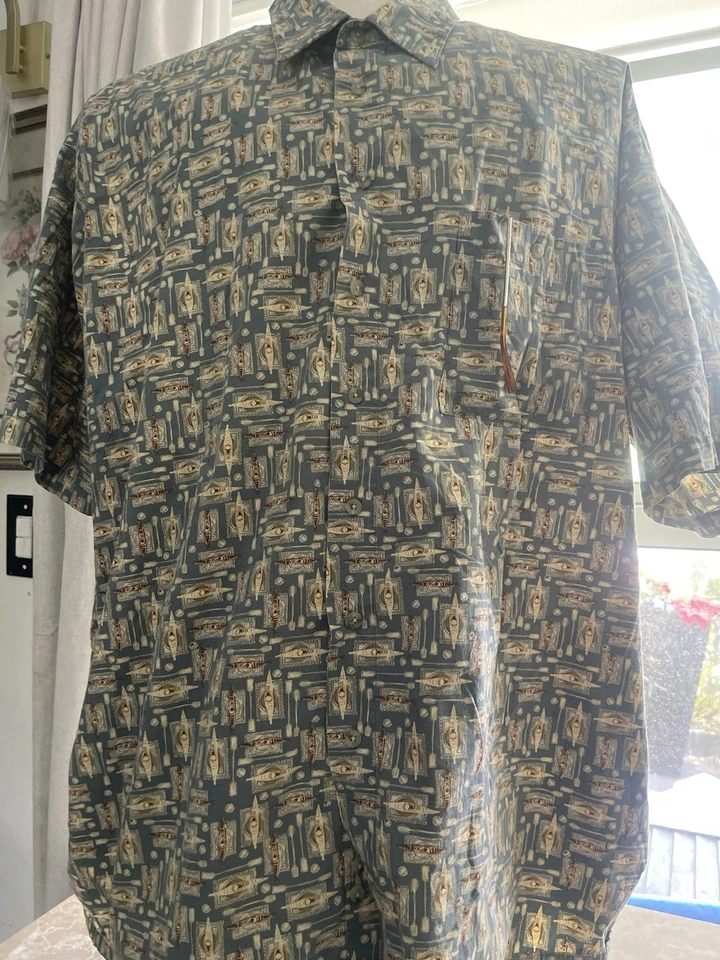 Campia Shirt Men's 3XLTL  Button Up 100%COTT COLLARED XXL GREEN/BROWN SHORTSLEEV - Image 2 of 4