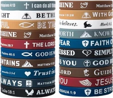 20PCS Christian Bible Verse Silicone Bracelets | Scripture Rubber Wristbands