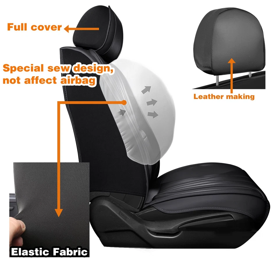 For Toyota Auto Car 5-Seat Cover Napa Leather Cushion Covers Surround Full-Set - Imagem 4 de 4