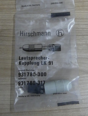 Hirschmann Lautsprecher-Kupplung LK 91  931780-317 grau DIN 41529
