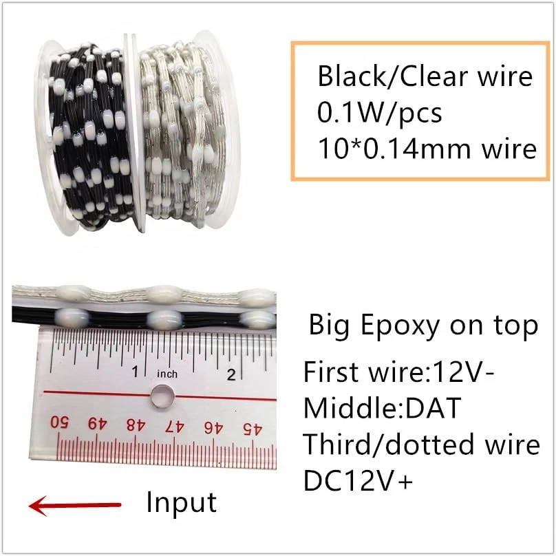 DC12V WS2811/WS2812 Pebble Pixel Lights String Seed Pixel Roll 1000LEDS Fairy... - Image 3 of 4