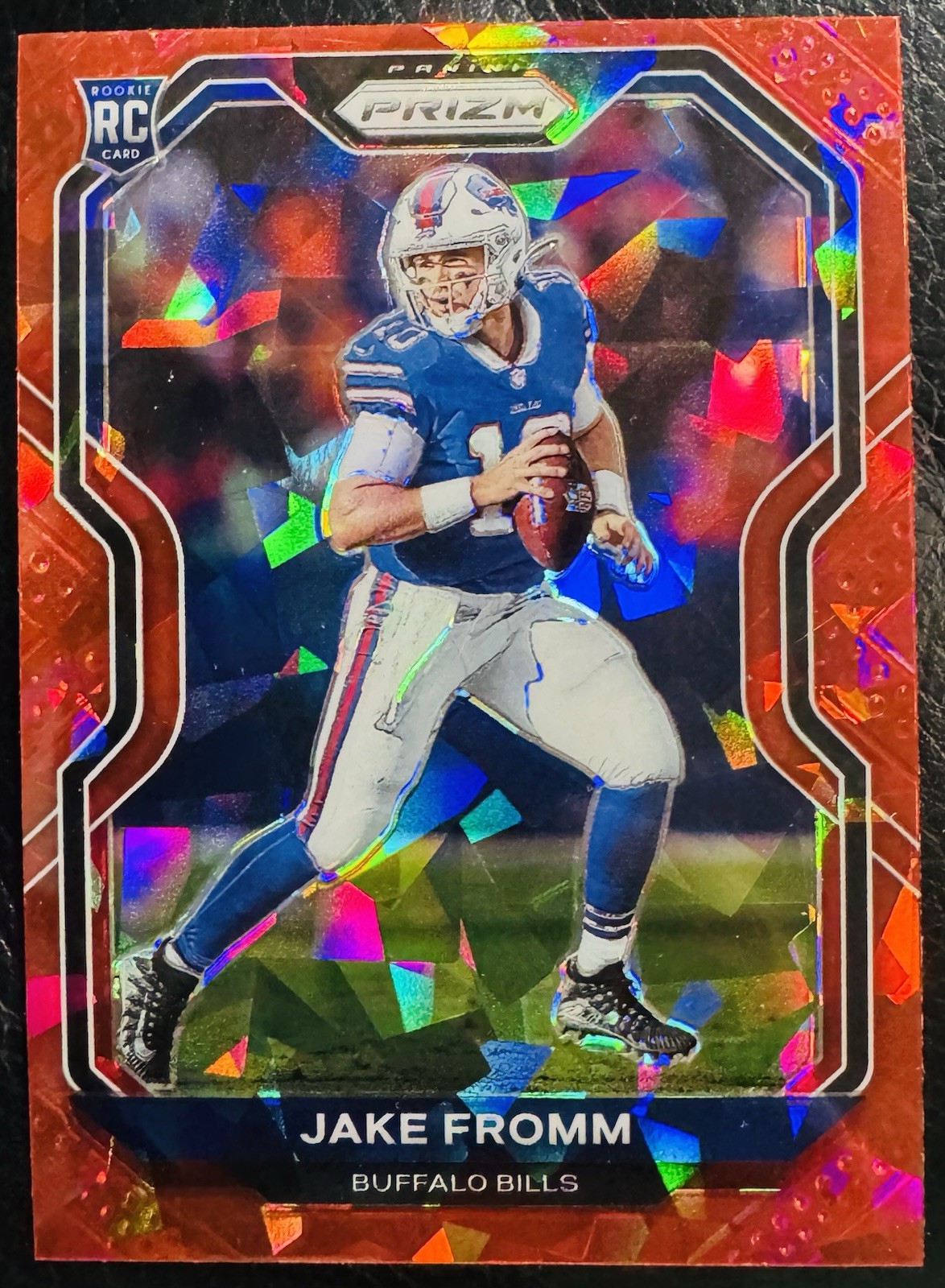 2020 Panini Prizm Jake Fromm RC Red Cracked Ice Prizm #310 Rookie Bills