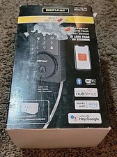 Defiant Square Matte Black Smart Hubspace WiFi Deadbolt Bluetooth Works w/ Alexa