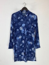 Sandwich Blue Abstract Print  Shirt Dress Collared Long Sleeve Pocket UK 6
