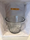Anchor Hocking Co Glass Basket Ice Bucket 88548 With Bale & Wood Handle, 1980's