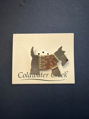 Vintage Costume Jewelry Coldwater Creek Scottie Dog Brooch Pin