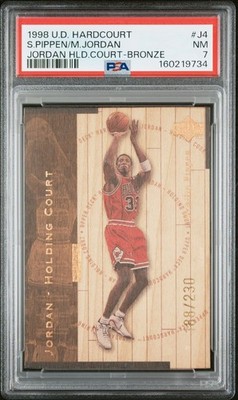 MICHAEL JORDAN/SCOTTIE PIPPEN 1998 HARDCOURT JORDAN HOLDING COURT#188/230 PSA7!