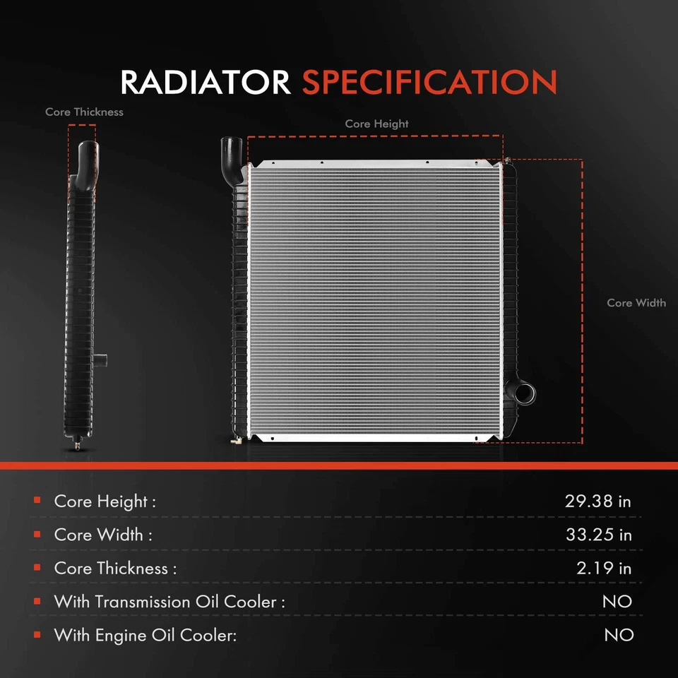 Radiador para International Harvester 5500i 5600i 03-11 solo transmisión manual Foto 2 de 4