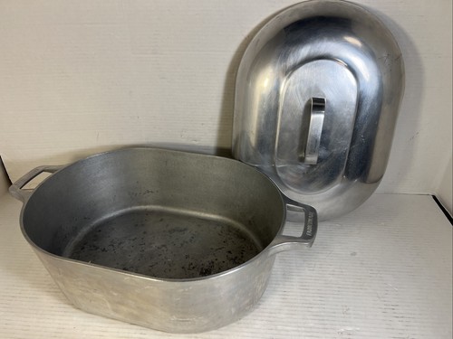 Farberware Girarrosto 15" x 11" Alluminio Tacchino Ovale Coperchio Forno Olandese - Foto 2 di 12