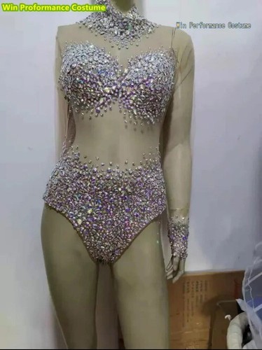 Mono Body Transparente Lentejuelas Multicolor Estrás Celebrar Baile de graduación - Imagen 18 de 38