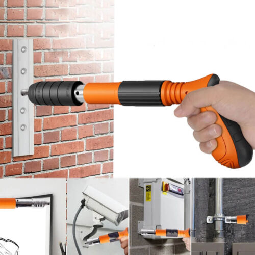 Powerful Concrete Nail Gun Air Nailer Nail Wall Fastening Tool w/ 100 Round Nail - Picture 2 of 19