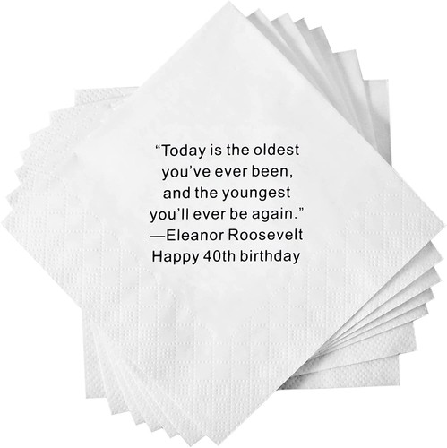40 Jahre Cocktail Servietten, 40. Geburtstag Deko Servietten, 3-lagig 100 Stück - Bild 1 von 7