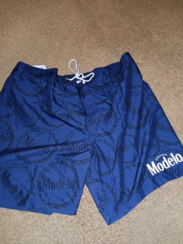 CERVEZA MODELO-BEER- MEN'S SWIM TRUNKS - NEW-TAGS- BlUE W/BLACK- SiZE XXL - Picture 3 of 8
