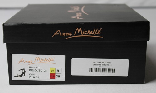 Anne Michelle Womens Beloved Heeled Ankle Strap Sandals JL3 Black Size US:9 UK:7 - Picture 6 of 7