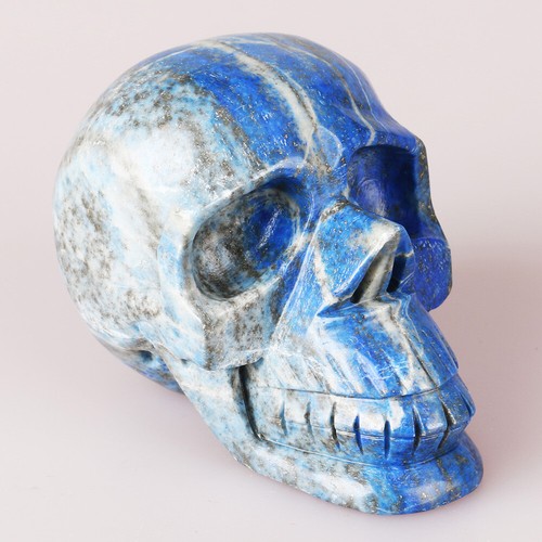 369g 3.2" Natural lapis lazuli & Pyrite jasper Skull Head Carved Carving 0001 - Imagen 2 de 5