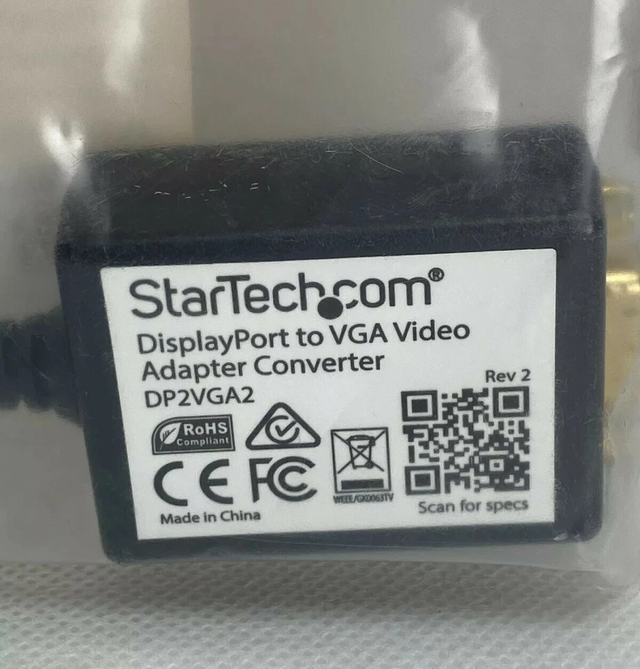 StarTech Display Port Adapter to VGA Video Converter 15 Pins DP2VGA2 Open Box - Image 4 of 4