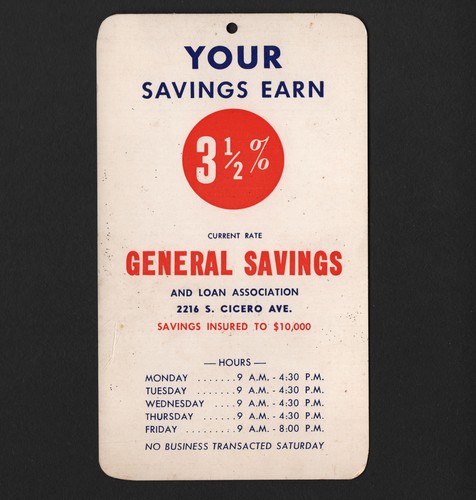 "Calendario de publicidad de la Asociación General de Ahorros y Préstamos OPC 1956-7 6 X 3,5" - Imagen 2 de 2