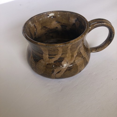 Signed Handmade Pottery Mug Glazed Multicolor Brown Stoneware - Picture 2 of 8