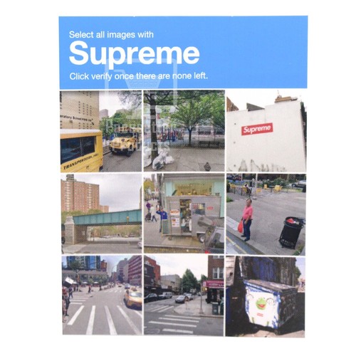 Authentic Supreme Captcha Verify 3 5/8" x 4 3/4" Sticker Decal - 第 1/1 張圖片