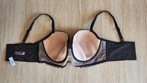 NWT Adore Me Nymphadora Contour Balconette Bra Underwire Black Heart Lace 38G - Picture 6 of 11