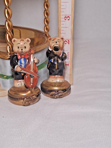 Chamart A.L. Limoges France Peint Main Porcelain Bandstand & Bear Musicians - Picture 8 of 12