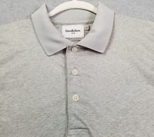 Goodfellow  co Polo Shirt Mens Extra Large XL Gray Short Sleeve Stretch Jersey