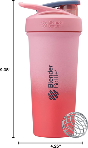 Strada Sleek Shaker Tasse Thermo Edelstahl Wasserflasche mit Draht Schneebesen, - Bild 6 von 6
