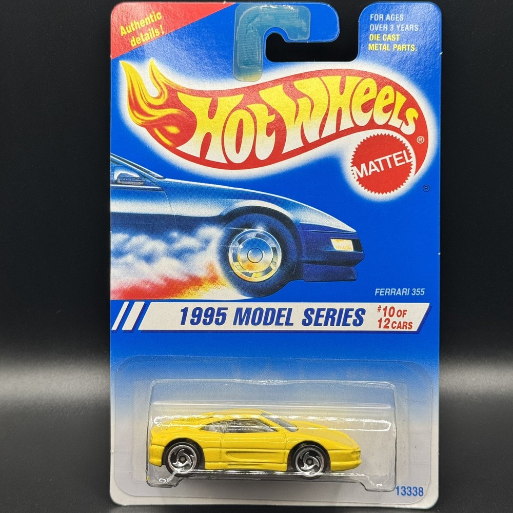1995 Hot Wheels Model Series Ferrari 355 Yellow 3-Spoke New Model
