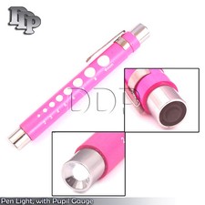 Pen Light, with Pupil Gauge for Nursing Medical Pink with Reusable