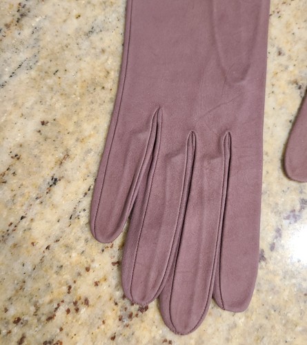 New! Vintage Women's Size S 6.5 Purple Suede Formal 15" Long Gloves - Picture 2 of 14